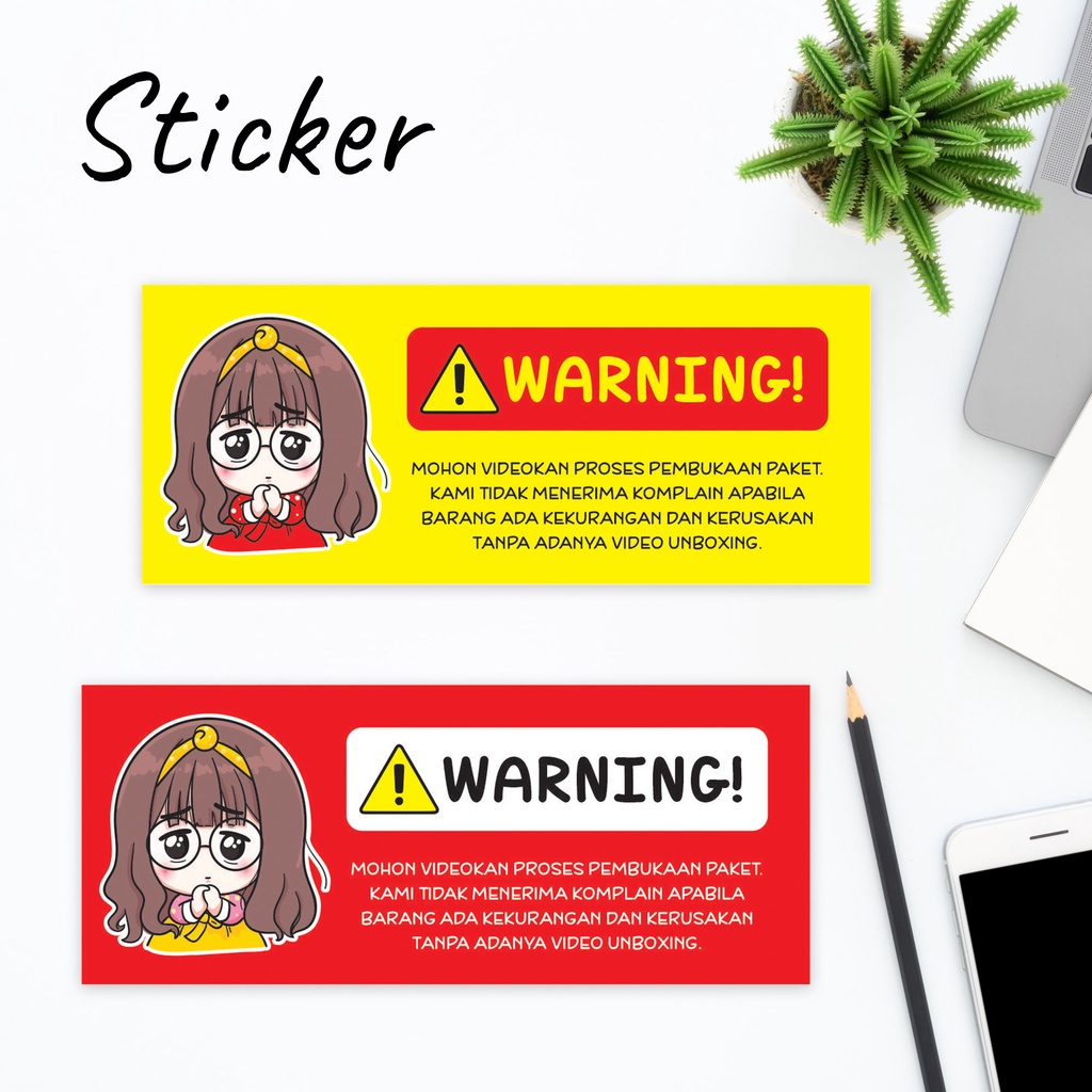 

20 Stiker Video Unboxing VU001 Label Paket Warning