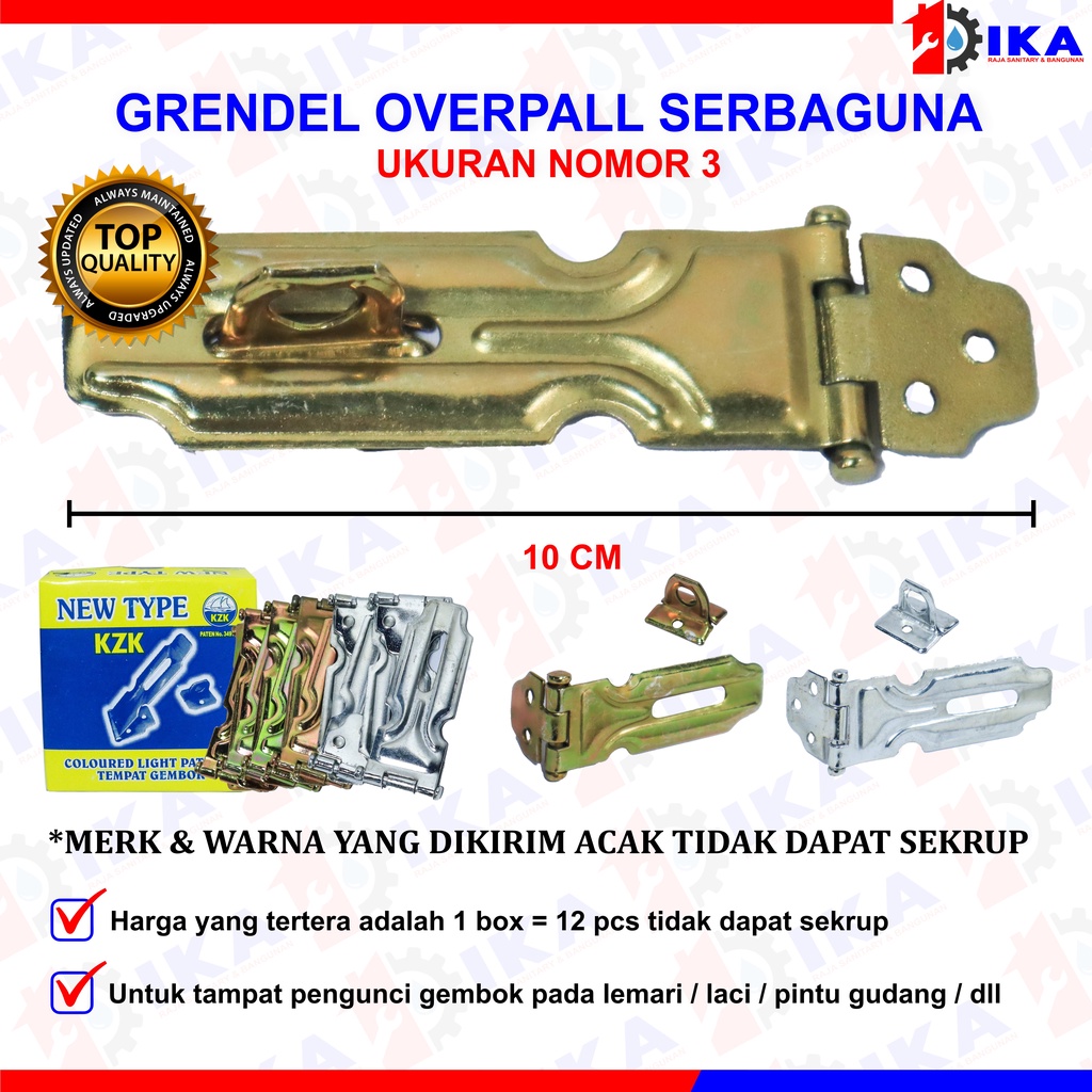 Overpal Gembok - Grendel Overpal No3(8CM), N0 4(7cm), No 5(6cm) KD177 4.8