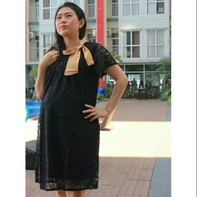 Gaun pesta hamil.baju brokat ibu hamil.dress kerja hamil