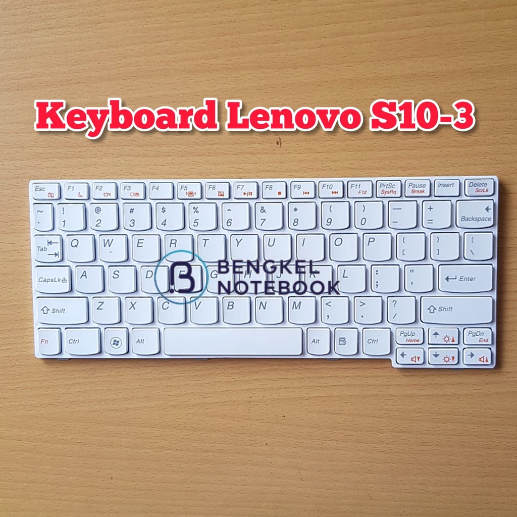 Keyboard Laptop Lenovo S10-3  S10-3s S100 S205 S110 S200 U160 U165 E10-30 Putih White Kabel Pendek