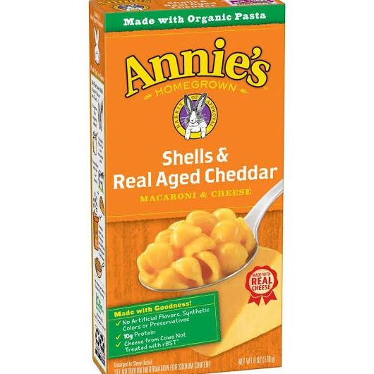 

annie's homegrown shells & real aged cheddar (macaroni & cheese) 170gr