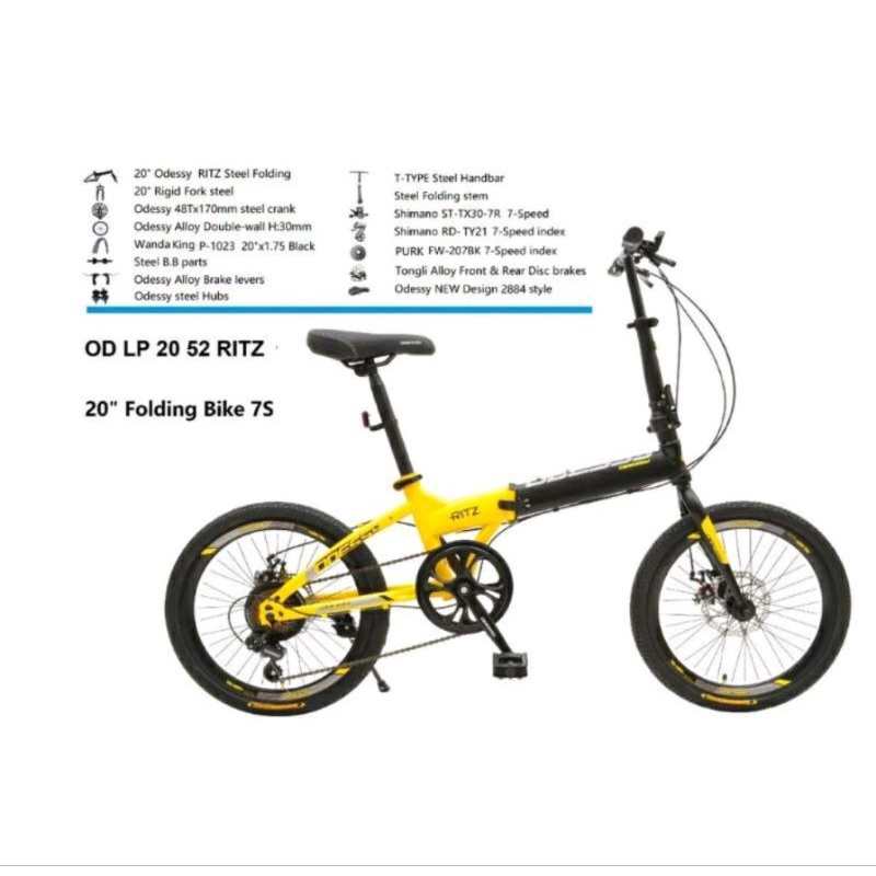 Sepeda Lipat ODESSY RITZ 16 20 inch 7 speed