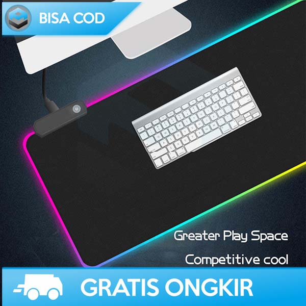 MOUSEPAD GAME FPS SILICONE RGB LED PRESISI COLOR SWITCH BY TAFFGO 00