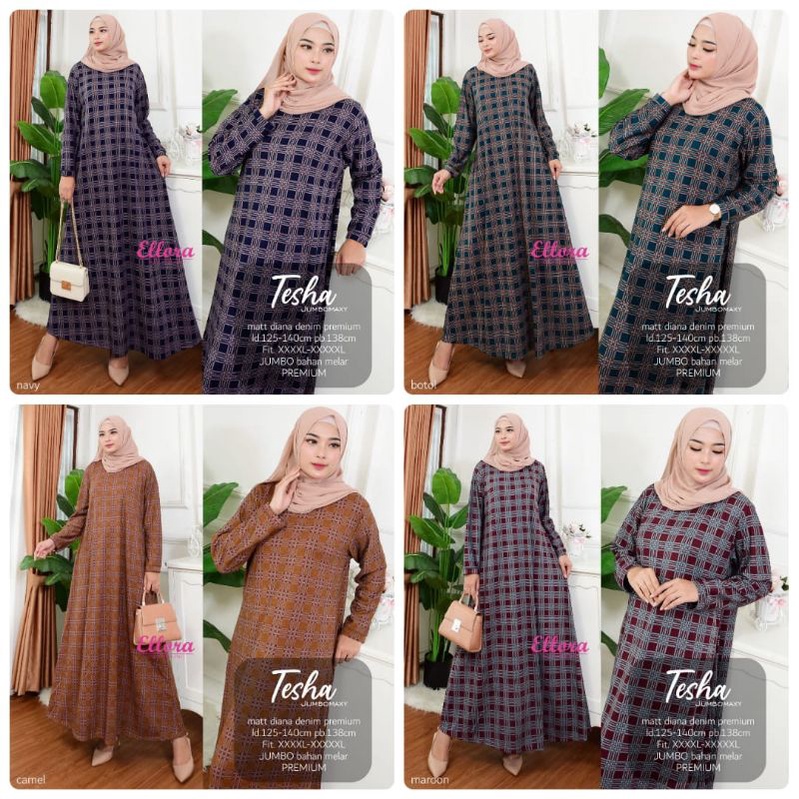 Tesha Jumbo Maxy Gamis Diana Denim LD 140