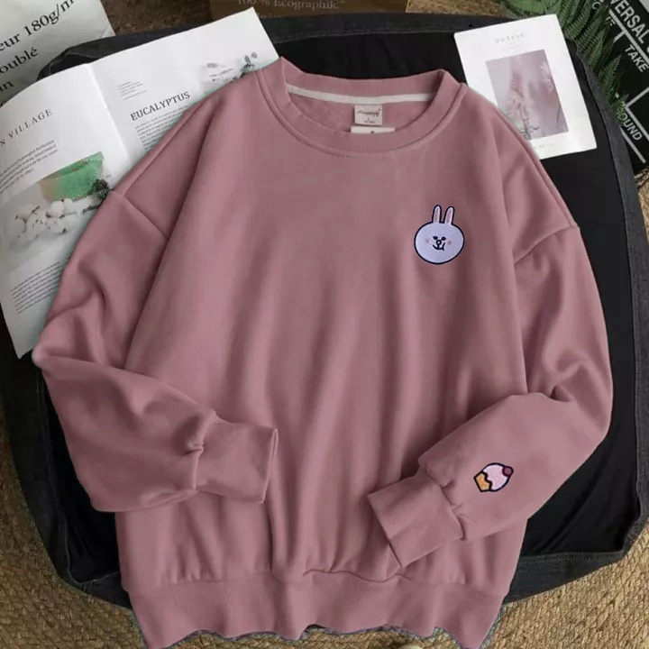 Sweater BTS Karakter Terlaris | Sweater Basic Bahan Fleece Tebal | UGM STORE