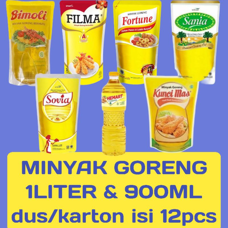 MINYAK GORENG KEMASAN 1LITER  isi 12pcs/Karton