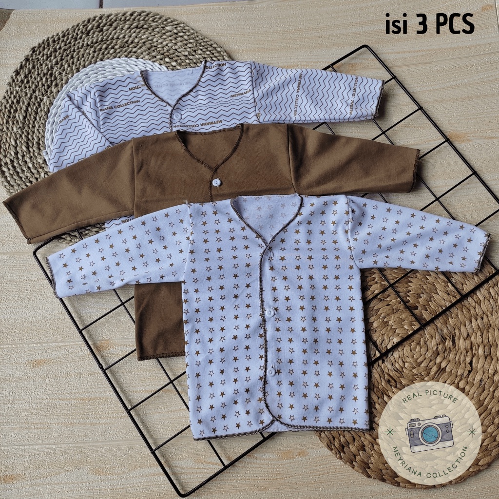 Promo - Seri Coklat 6 PCS Baju Bayi Lengan Panjang dan Celana Panjang Bayi Baru Lahir Meyriana Collection