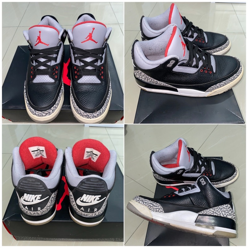 preloved Air jordan 3 black cement sz 42.5