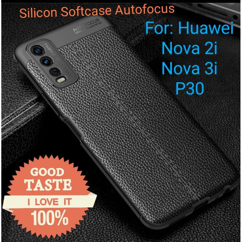 Huawei Nova 2i 3i P30 Silicon Autofocus Leather Softcase Casing Cover TPU Kulit jeruk jellly