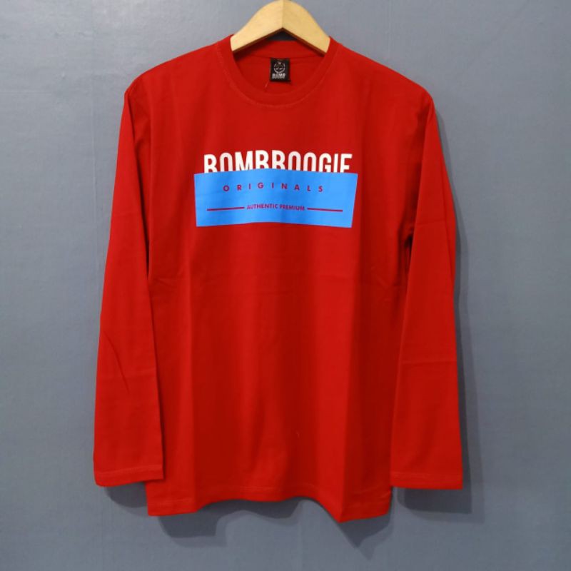Kaos Distro Lengan Panjang Bomboogie Unisex Cowo Cewe