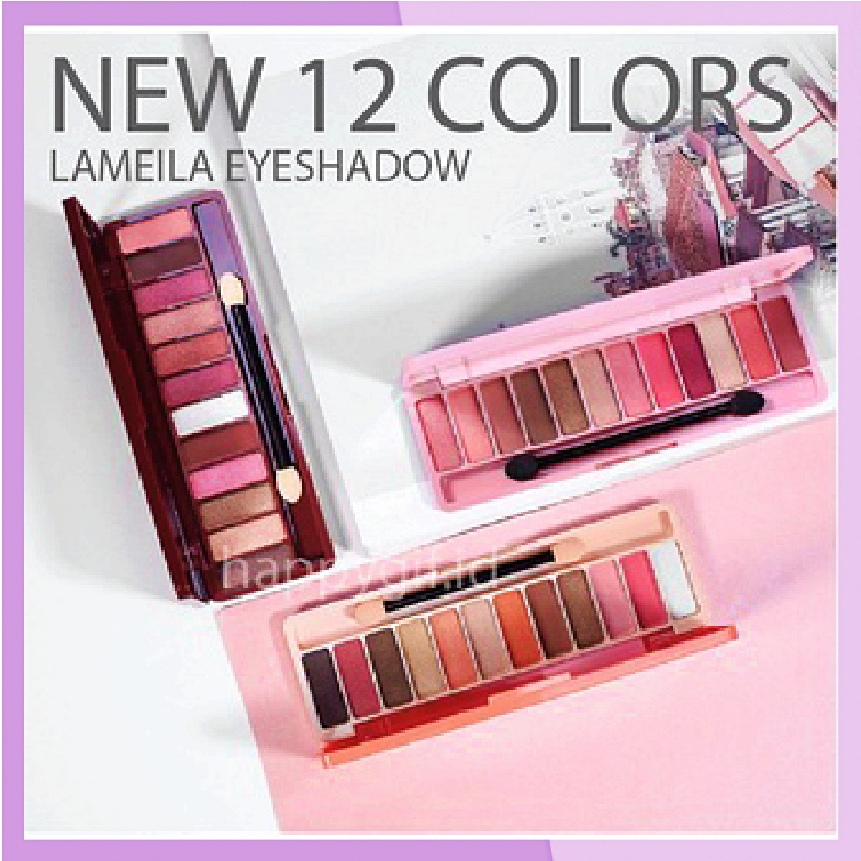 LAMEILA 12 COLOR EYESHADOW PALETTE PINK NUDE COLOR LA010