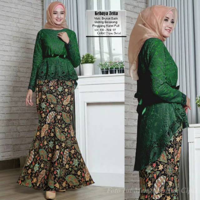 93 Jenis Model Kebaya Modern Warna Hijau Botol Terlihat Cantik