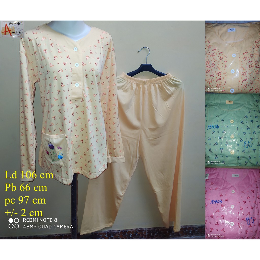 Babydoll CP AMRO Jumbo Celana dan Lengan Panjang Amro Label Putih