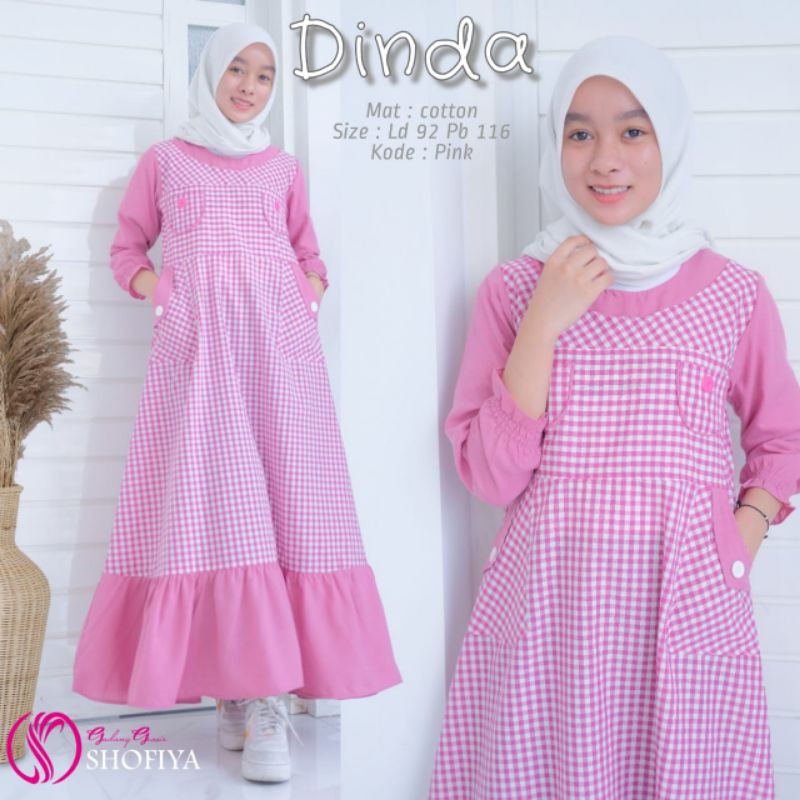 DINDA BAJU ANAK MOTIF KOTAK2 KOMBI POLOS CANTIK BY GUDANG GROSIR SOLO