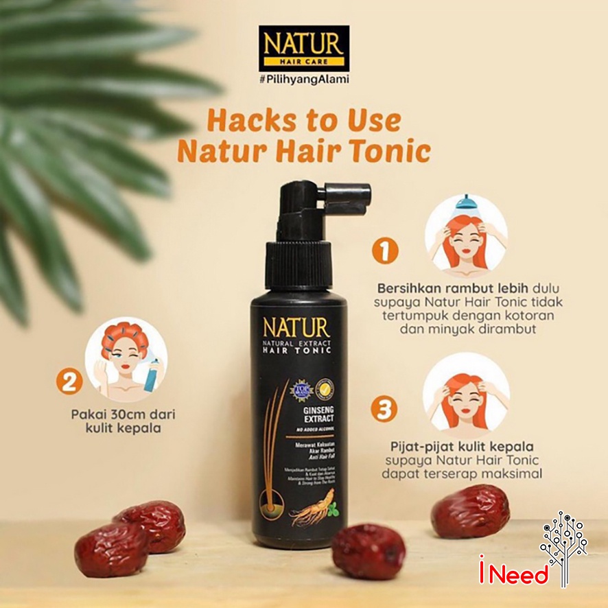 (INEED) NATUR Natural Extract Hair Tonic Aloe Vera Extract | Ginseng Extract - 50ml / 90ml