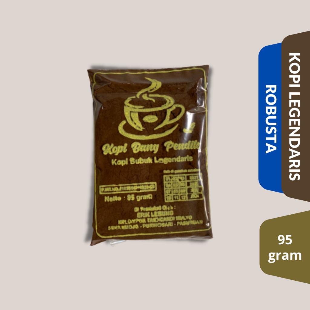 

Kopi rakyat Bubuk Legendaris 85 Gram | BUBUK KOPI | KOPI MURAH ENAK | MELEK I KOPI BANG PENDIK