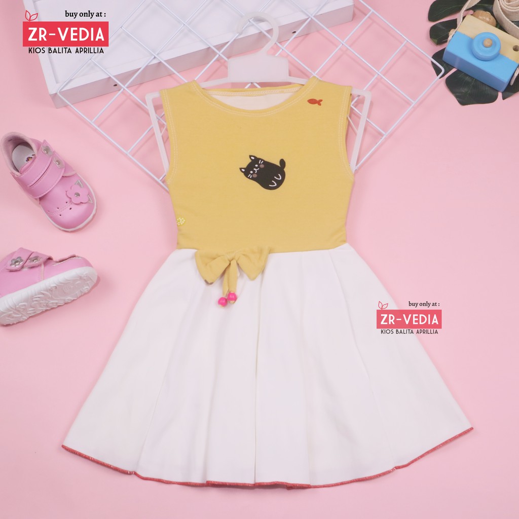 Dress Angel uk 1-2 tahun / Dres Anak Perempuan Cewek Baju Motif Murah Casual Pesta Yukensi Adem