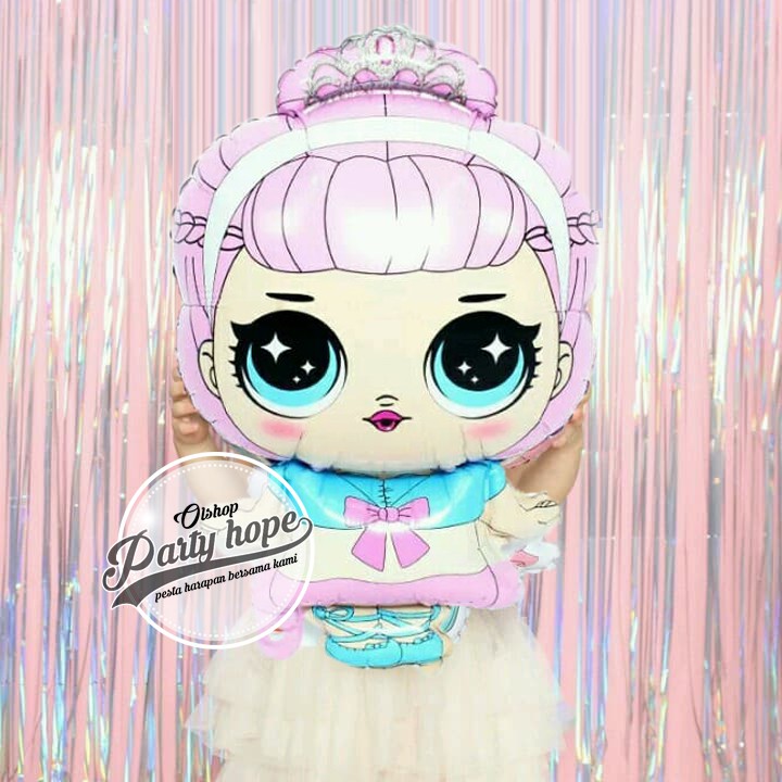 balon foil LOL surprise / balon karakter LOL princes bando mahkota / balon LOL / balon LOL body