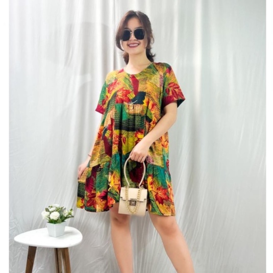 DRESS RUFFLE /DRESS BALI RAMPLE MOTIF KEKINIAN PREMIUM