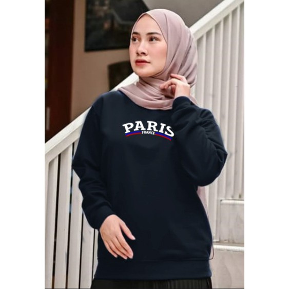 Kaos Lengan Panjang paris france / Kaos Sweatshirt / Atasan Wanita / Atasan Wanita Lengan Panjang