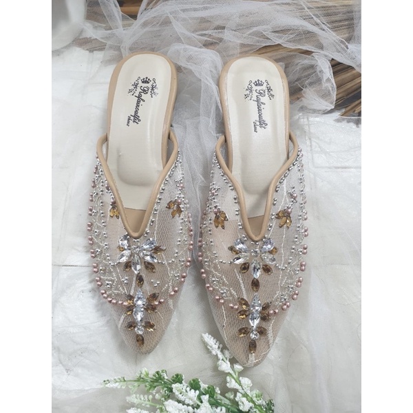 sepatu rianti Nude mate gold  Claras cantik 3cm tahu