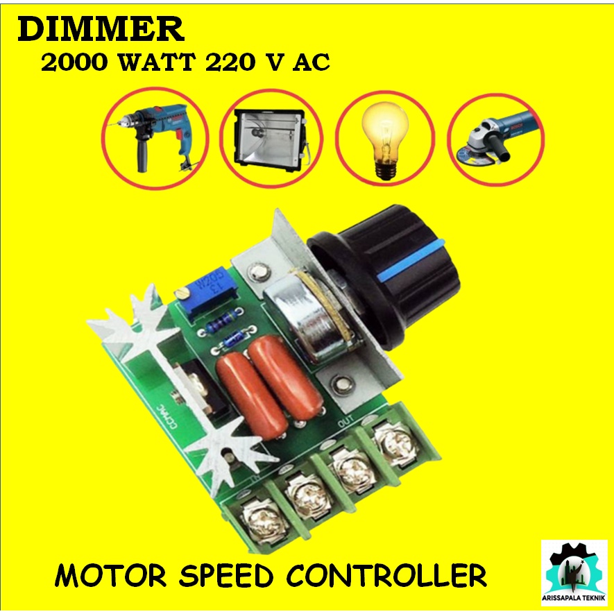 DIMMER pengatur Kecepatan Putaran Mesin Gerinda Bor Kipas Dinamo Listrik Lampu Poles Kipas Ac220