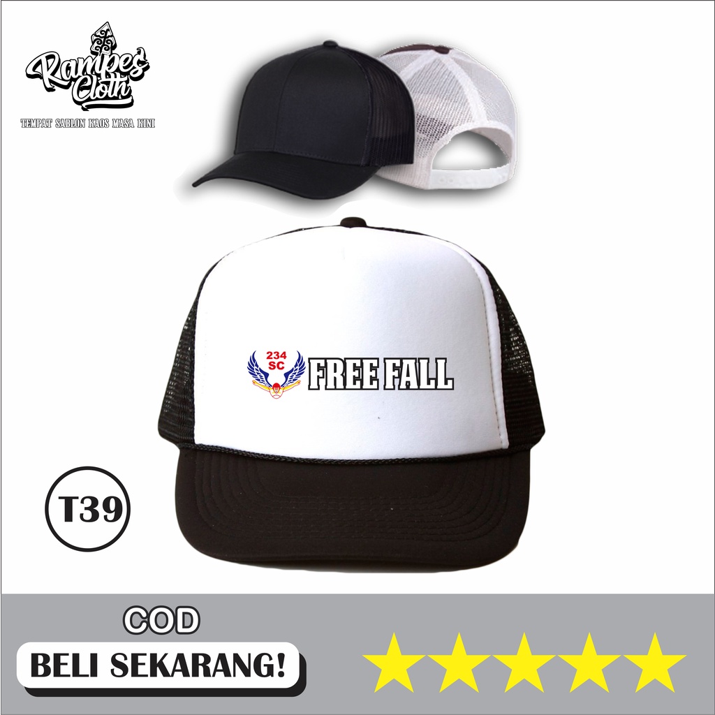 TOPI TRUCKER PRIA DESAIN SC 234 FREE FALL - TOPI JARING DISTRO KUALITAS PREMIUM T39