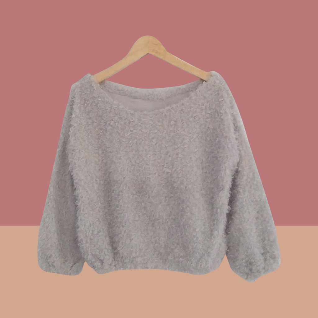 SWEATER BULU LENGAN BALON