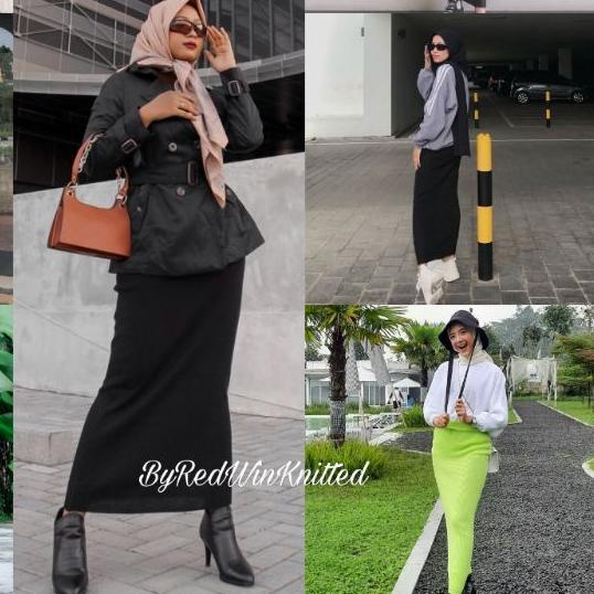 ROK SPAN RAJUT PREMIUM TEBAL KNIT KNITTED RAJUTAN SPAN ROK CARDIGAN ROK PANJANG WANITA /Rok span pan