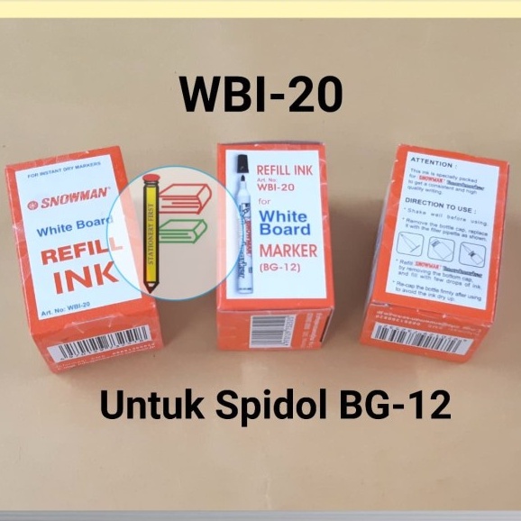 Tinta Isi Refill Spidol White Board Papan Tulis WBI-20 Merah Ecer