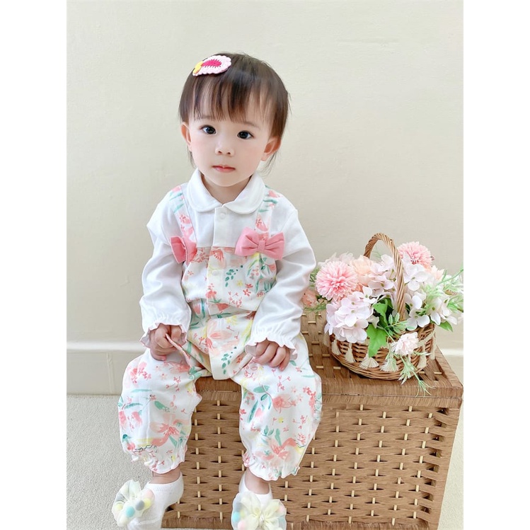 BROWNIEGROUND- Baju jumper anak anak MOTIF BUNGA PINK PITA Jumper perempuan 0-1 TAHUN