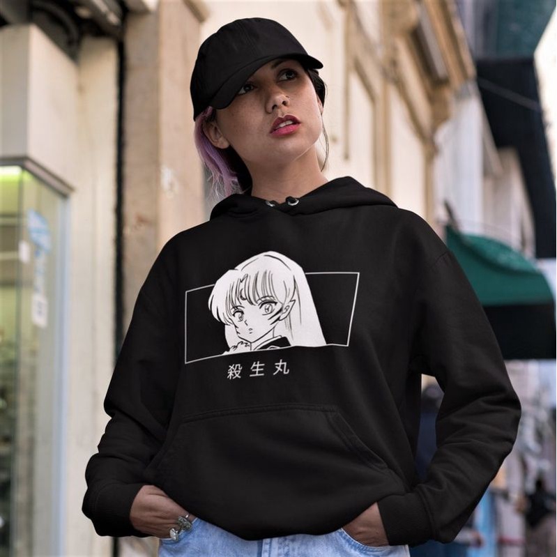 (S - 6XL) Hoodie ANIME SESSHOMARU Eyes INUYASHA Hoody Jaket Jumper Cartoon Japanese Japan Manga Harajuku Style Bigsize Unisex Wibu Jumbo