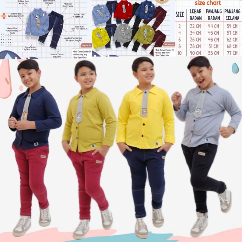 2-9TH MELVIANO SET SHIRT SUIT BLOOMS.ID SETELAN ANAK LAKI-LAKI