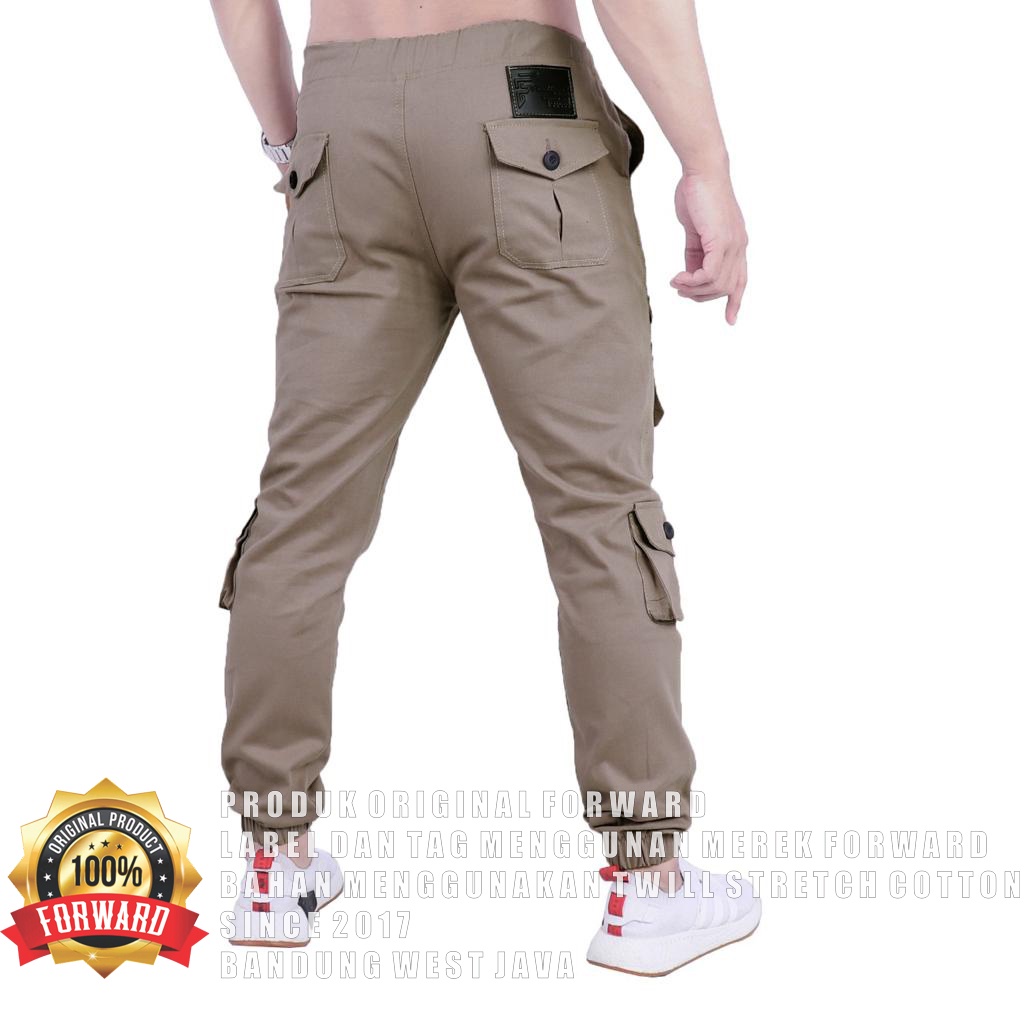 Celana Panjang Chino Jogger Cargo Pria FORWARDSYSTEM Artikel Terbaru Forward