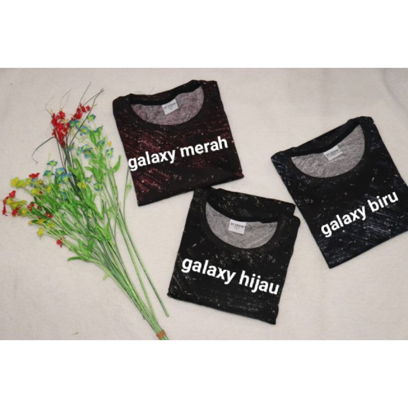 kaos print katun galaxy