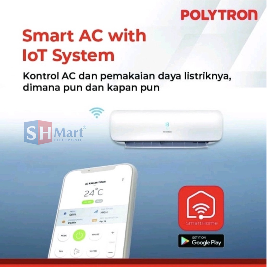 AC POLYTRON 1 PK SMART NEUVA PRO PAC-09VZS WIFI - HANYA UNIT GARANSI RESMI (MEDAN)