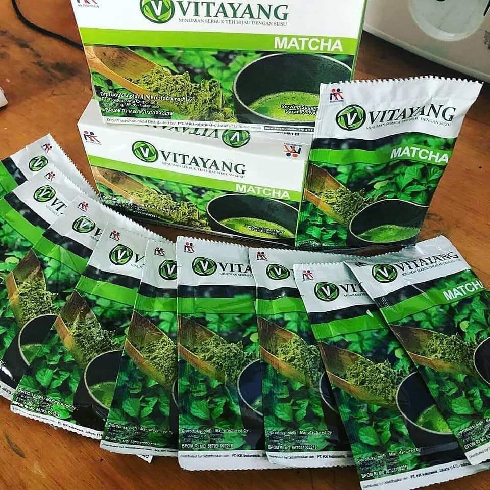 (PROMO 3BOX) Vitayang Matcha KK Indonesia Minuman Teh Hijau Ber Klorofil Bisa Mengurangi Bau Badan