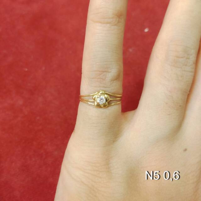 Cincin No 5 anak dan dewasa emas asli kadar 700 70% 22 1 satu gram merica anak bintang mickey cowok cewek permata