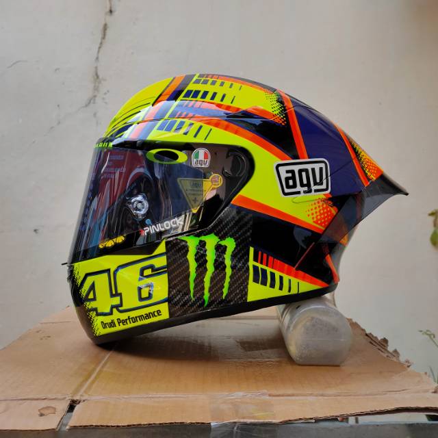 Helm Repaint AGV Soleluna 46 Valentino Rossi MotoGP - Basic Helm KYT TT Course