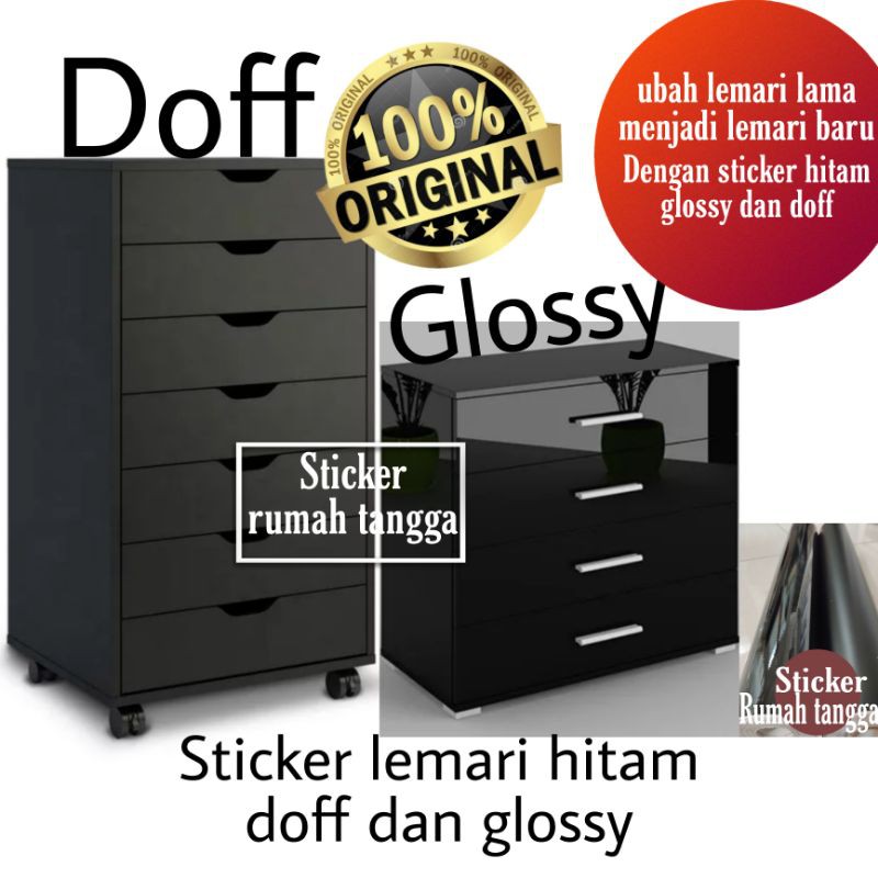 FLASH SALE stiker lemari kitchenset meja hitam doff Dan glossy import