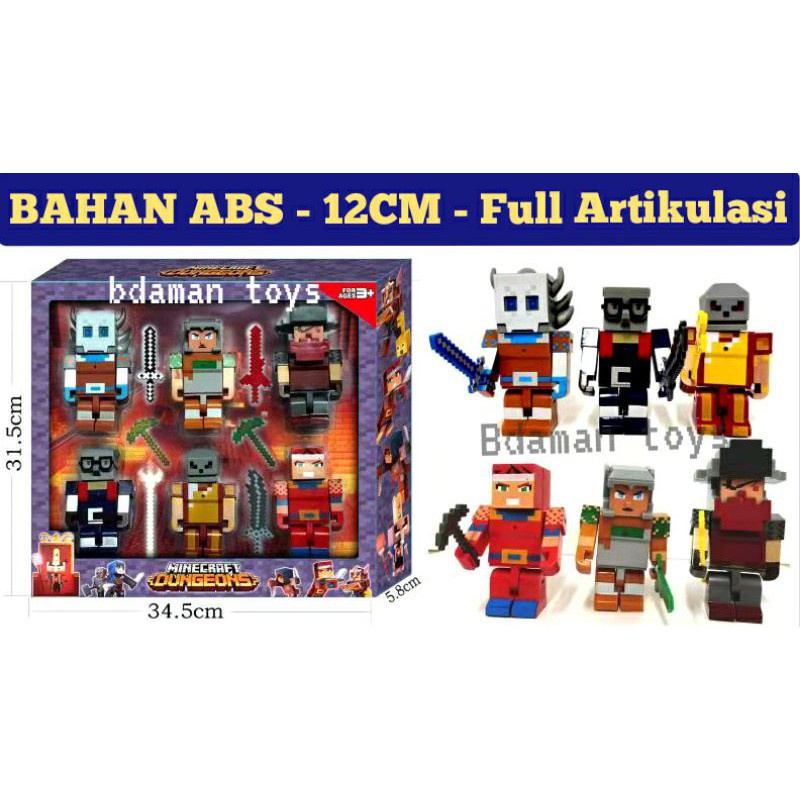 DToys Mainan Impor Figur Mine craft Dungeons Battle of Fiery Forge /
