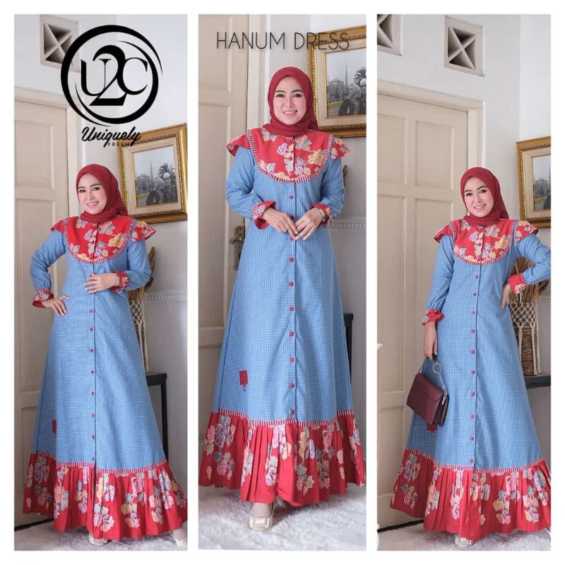 (COD) New Gamis Hanum Dress by Batik U2C