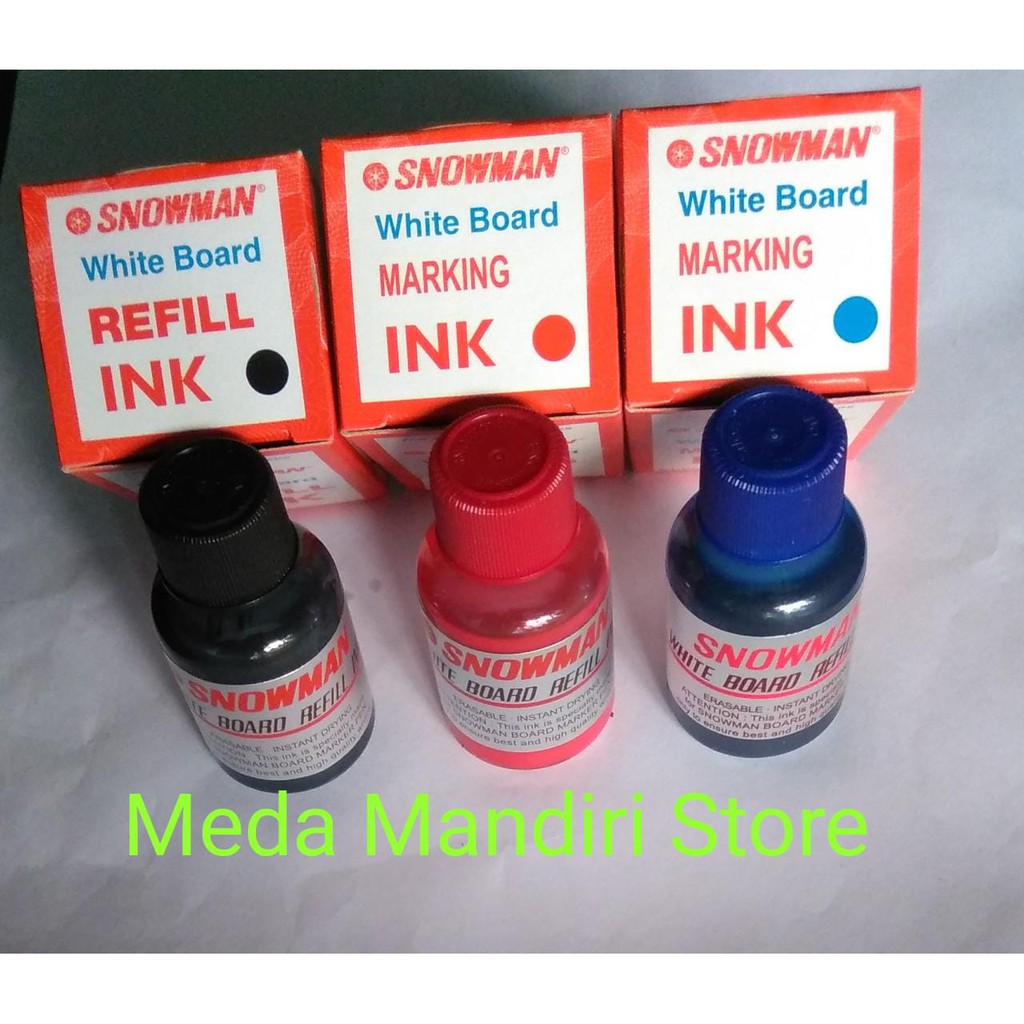 

Refill Tinta Spidol Snowman Whiteboard Hitam, Biru, Merah