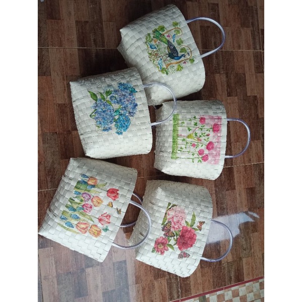 tas anyam deco mini, tas cantik, tas wanita, tas souvenir, tas hampers