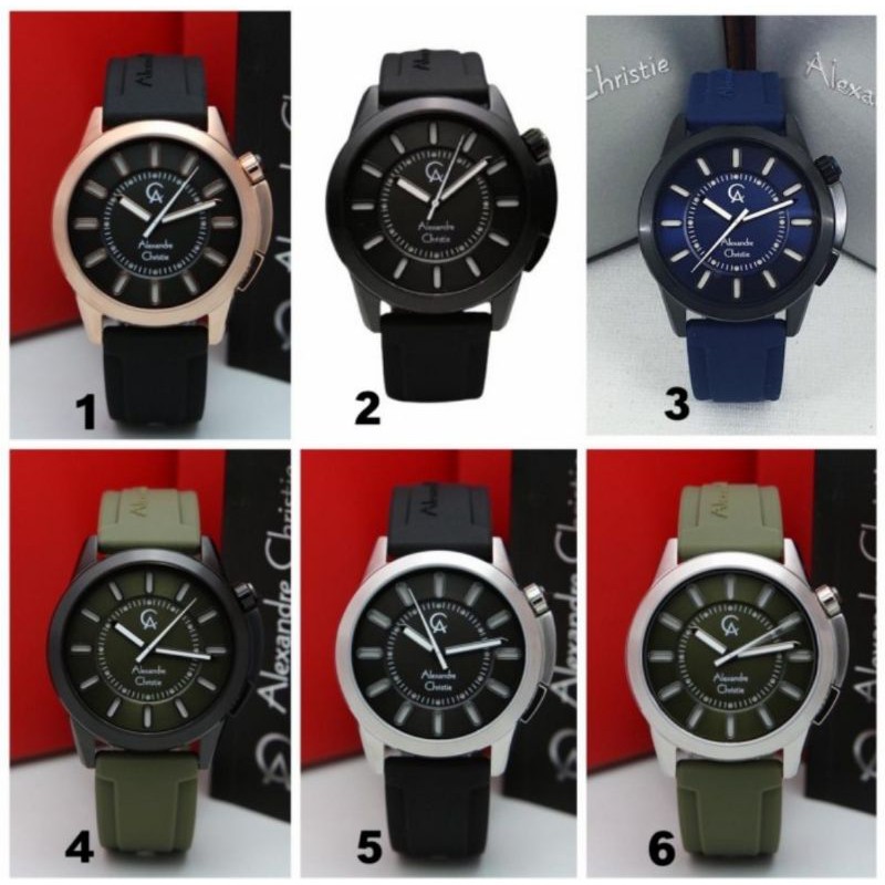 Jam tangan ori alexandre christie AC 8632 Karet / AC8632 rubber / AC Spark Original