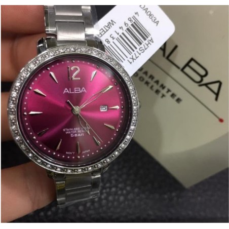 Alba Ladies AH7S17X1 Jam Tangan Wanita Original Water Resistant 50M AH7S17 Red Merah