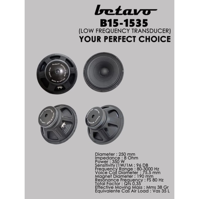 Speaker Component Betavo B15 1535 Original 15 inch B151535 B 15 terbaik