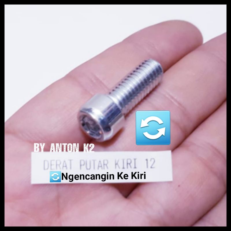 BAUT SPION TOMOK/TOMOX V2 V5/CIRCUIT/RIZOMA UKURAN L6 BAUT 12/14 DERAT PUTAR KANAN/DERAT PUTAR KIRI-5