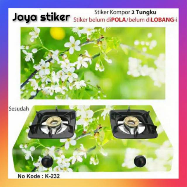 Stiker kompor dan kulkas