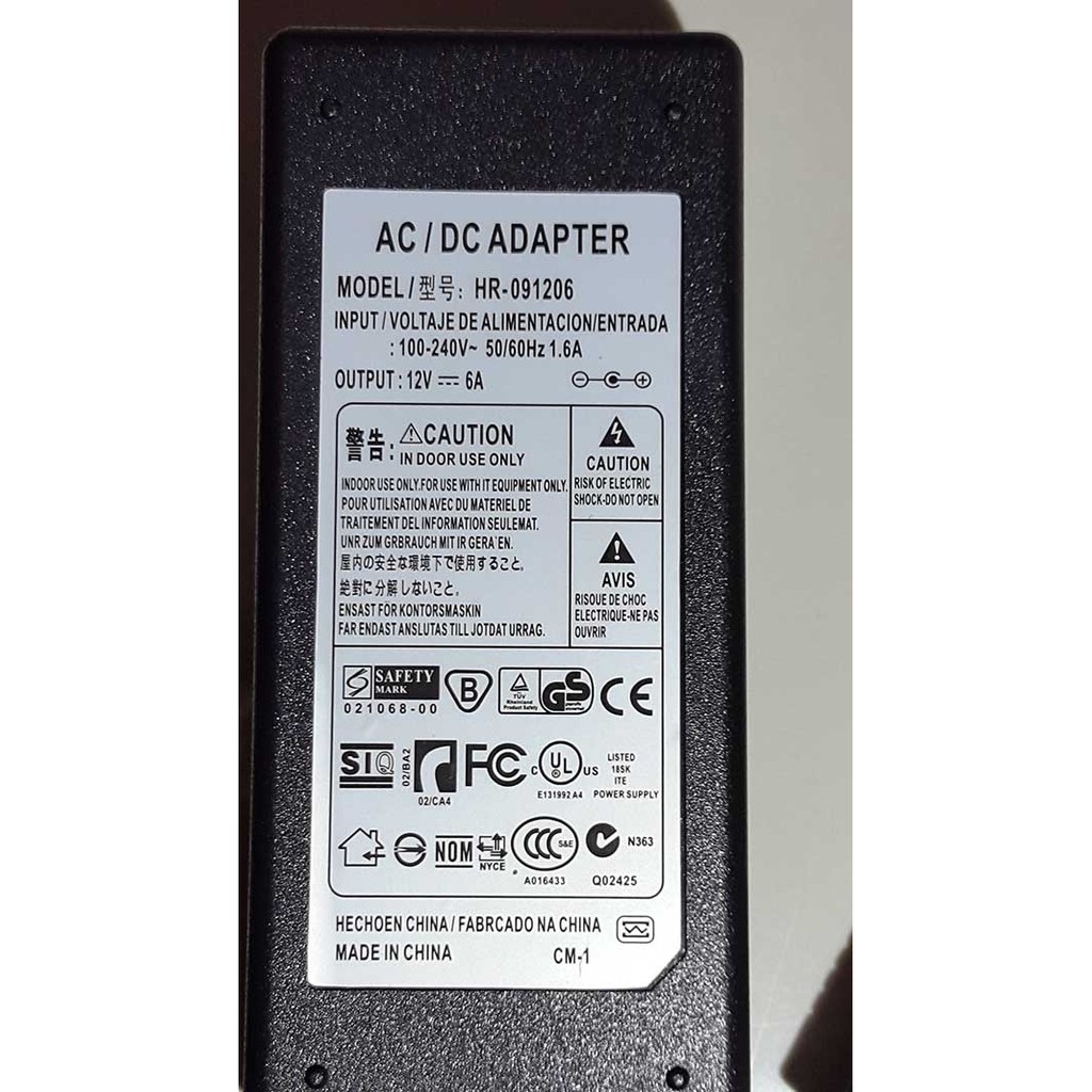 Adaptor 12v DC 6A